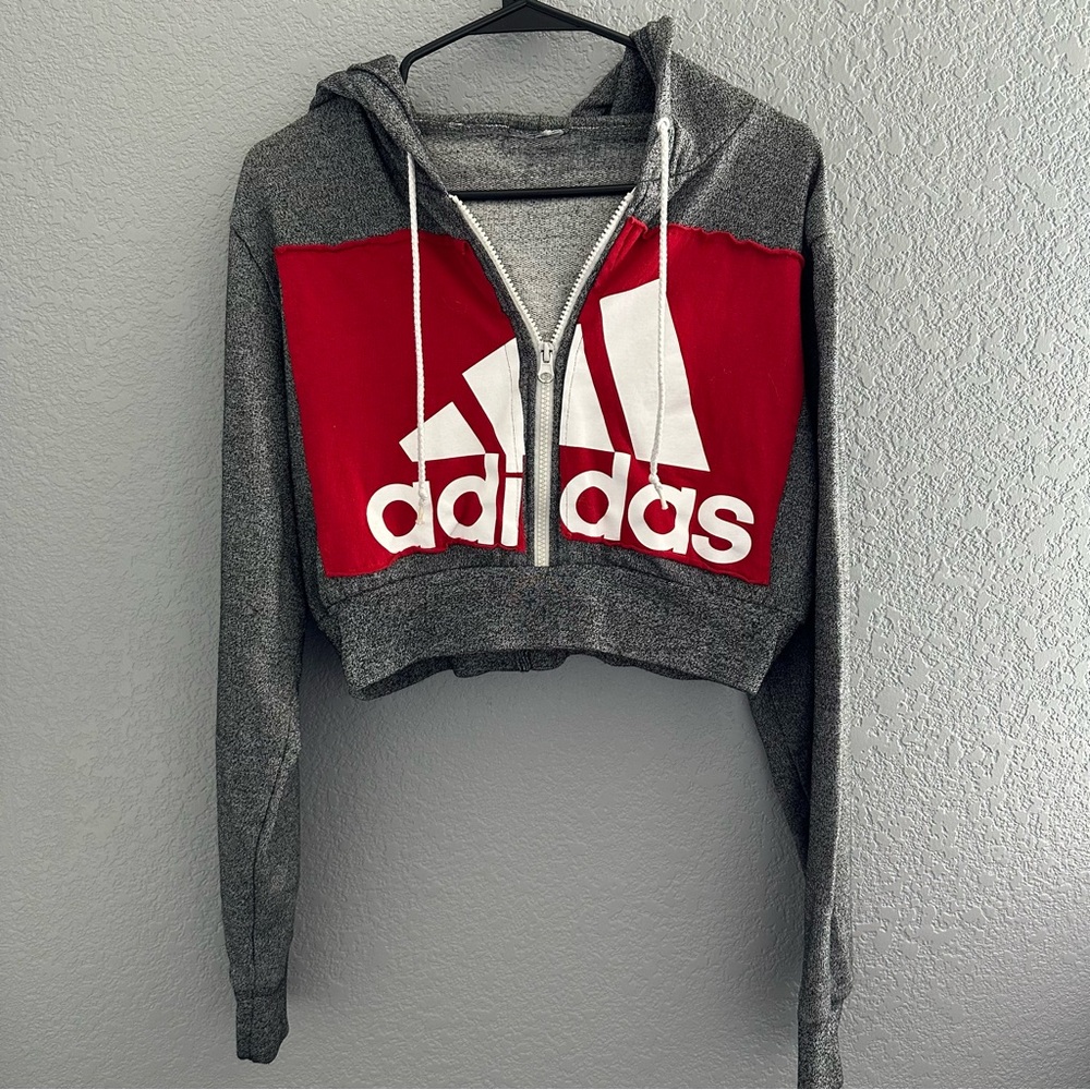 Adidas Women's Red and Gray Top